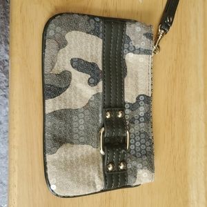 Express Camo sequin mini hand purse
